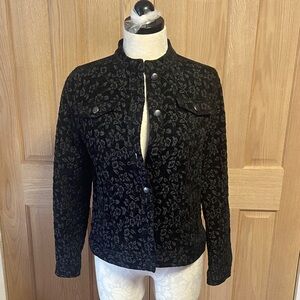Elegant Black Floral Women's Jacket